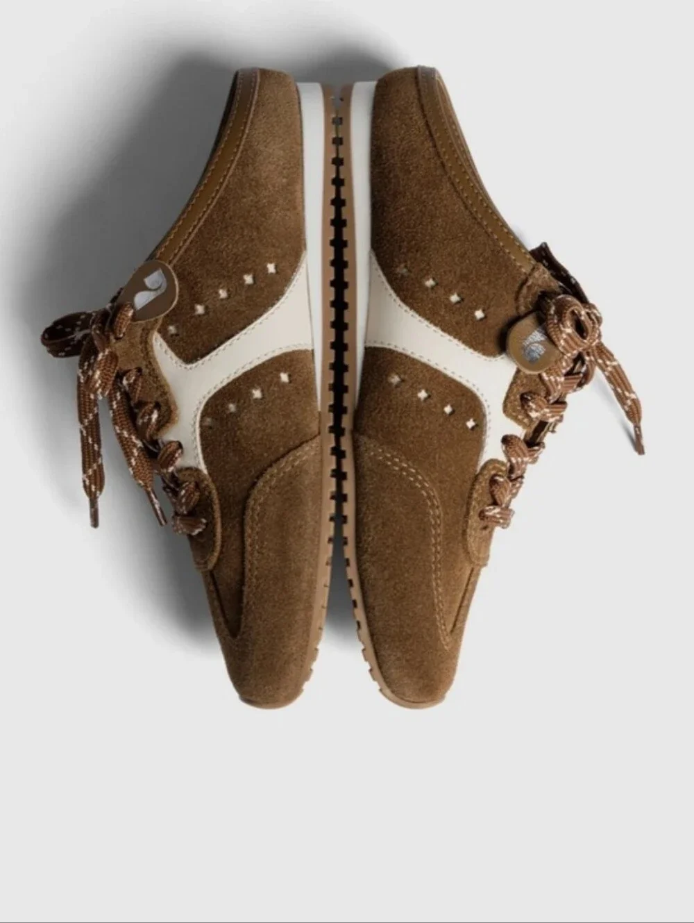Larroude stella mule brown leather, 9.5 vintage indie trainers flats preppy golf